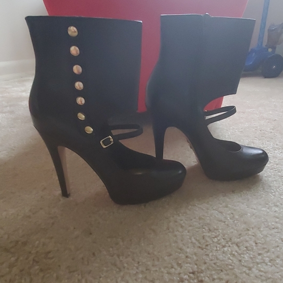 bebe Shoes - BeBe Nicolette Gold Studded Strap Bootie